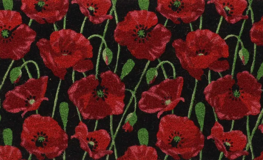 Paillasson en fibres de coco Coquelicots