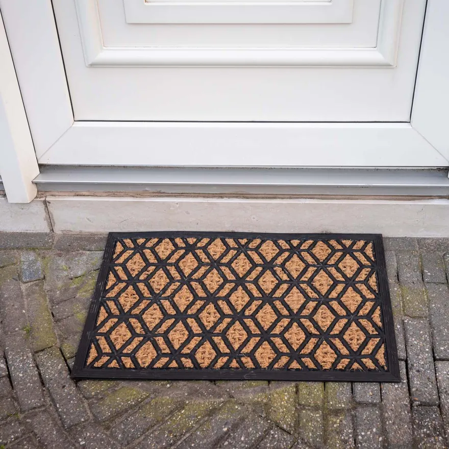 Paillasson en fibres de coco et caoutchouc 60 x 40 cm (Losanges)
