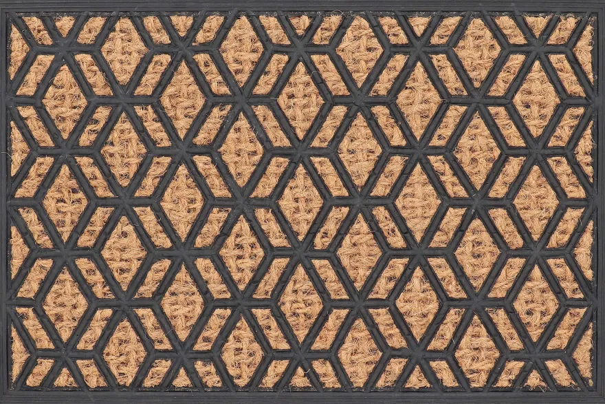Paillasson en fibres de coco et caoutchouc 60 x 40 cm (Losanges)