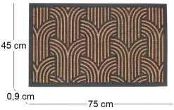 Paillasson en fibres de coco et caoutchouc avec motifs 75 x 45 cm (Art déco)