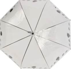 Parapluie transparent noir (Oiseaux sur un fil)