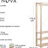 Penderie en pin massif Nova (76.5 x 38.5 x 174.5 cm)