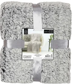 Plaid en sherpa gris 120 x 150 cm