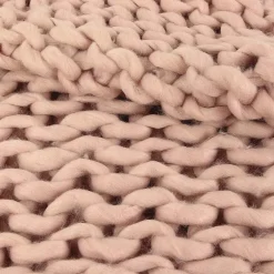 Plaid grosses mailles Chunky 120 x 150 cm (Rose)