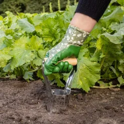 Planteur à bulbes en acier inoxydable et bois de frêne
