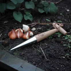 Plantoir droit en acier inoxydable et bois de frêne