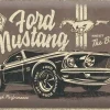 Plaque décorative en métal en relief 40 x 30 cm (Ford Mustang - The Boss)