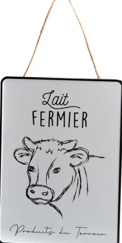 Plaque décorative en métal Lait fermier