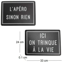 Plaques décoratives en métal Apéro (Lot de 2)