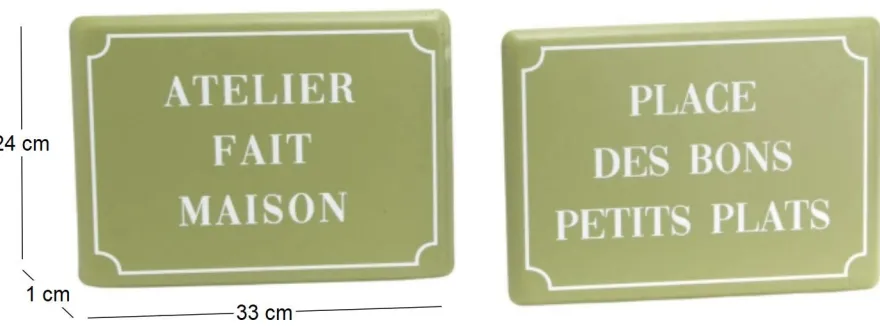 Plaques décoratives en métal Cuisine Green (Lot de 2)