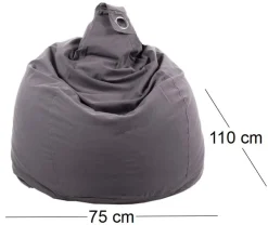 Poire en coton déhoussable Flo (Gris Anthracite)