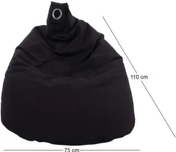 Poire en coton déhoussable Flo (Noir)