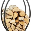 Porte-bûches poisson design en acier 90 cm