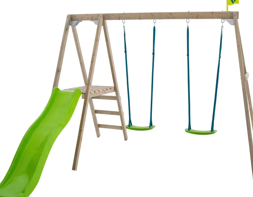 Portique avec 2 balançoires et une glissière Forest