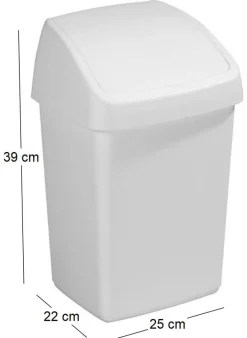 Poubelle blanche avec couvercle basculant Delta (10 litres)