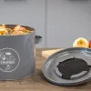 Poubelle de cuisine à compost ronde 6 litres (Gris)