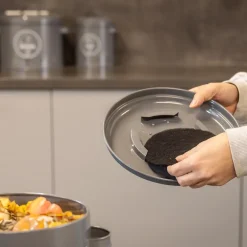 Poubelle de cuisine à compost ronde 6 litres (Gris)
