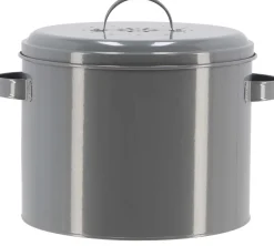 Poubelle de cuisine à compost ronde 6 litres (Gris)