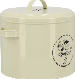 Poubelle de cuisine à compost ronde 6 litres (Crème)