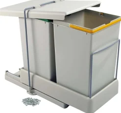 Poubelle de recyclage extraction automatique2 conteneurs de 14 litres