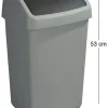 Poubelle grise avec couvercle basculant Delta (25 litres)