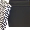 Pouf coffre carré pliable scandinave (Noir)