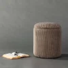 Pouf coffre en polyester Limpen (Velours marron)