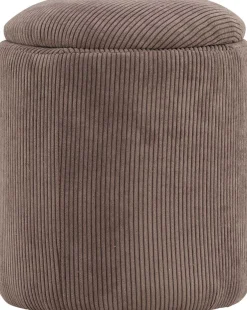 Pouf coffre en polyester Limpen (Velours marron)