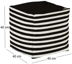 Pouf de jardin en coton 40 x 40 cm Stripes