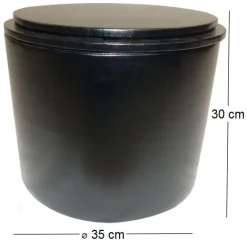 Pouf en polyuréthane Reverso (Noir)