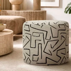 Pouf en tissu Nairobi 44 x 40 cm