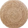 Pouf jonc de mer blue lagoon (Naturel et bleu)
