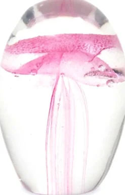 Presse papiers en verre Méduse (Rose)