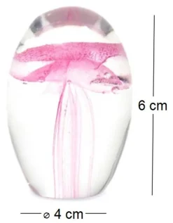 Presse papiers en verre Méduse (Rose)