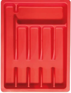 Range couverts ajustable en plastique (Rouge)