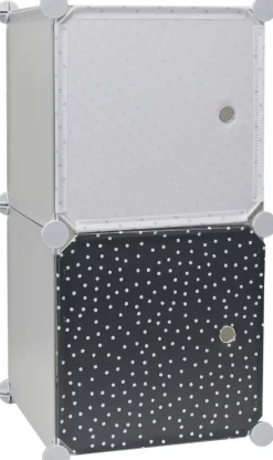 Rangement enfant 2 cubes mobulables 30x30 cm (Gris et bleu marine)