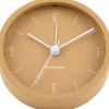 Réveil en métal mat Numbers & Lines 9 cm (Ocre jaune)