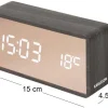Réveil led en ABS effet bois Copper (Noir)