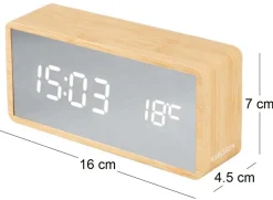 Réveil leden ABS effet bois Silver (Bois clair)