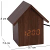 Réveil led en bois House (Bois foncé)