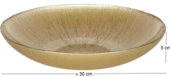 Saladier en verre doréLines (30 x 5 cm)