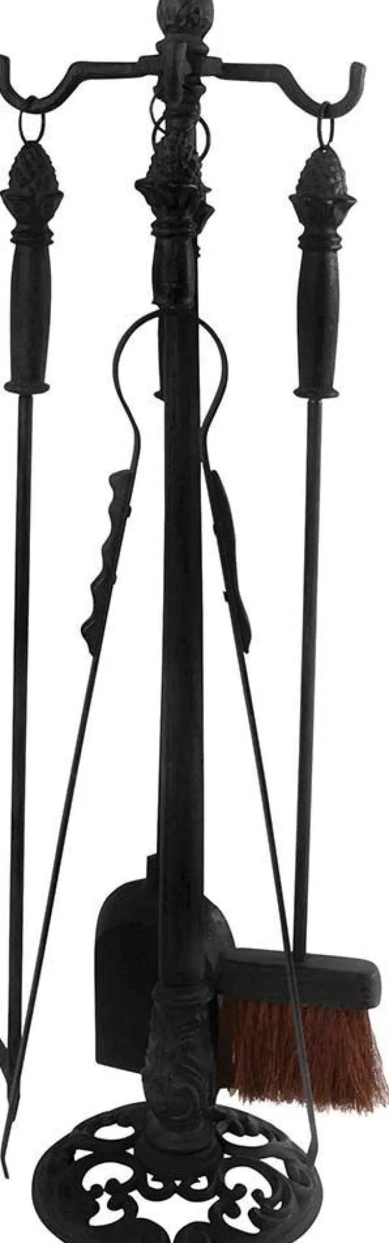 Set 4 accessoires de cheminée en fonte