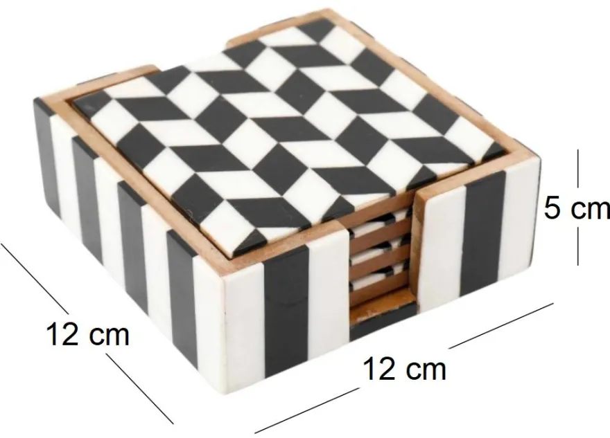 Set de 4 dessous de verre avec support