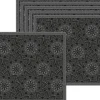 Set de table en vinyle 40 x 30 cm (Lot de 6) (Mandala noir)