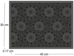 Set de table en vinyle 40 x 30 cm (Lot de 6) (Mandala noir)