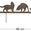 Silhouette en fer Chats sur piques (3 chats)