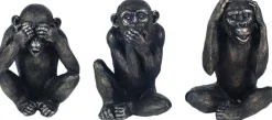 Singes en résine Ne pas voir - entendre - parler (Lot de 3) (Modèle 1)