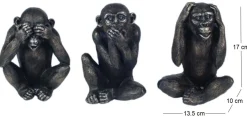 Singes en résine Ne pas voir - entendre - parler (Lot de 3) (Modèle 1)
