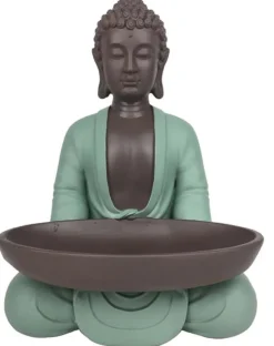 Statue Bodhi avec plateau vide poche en polyrésine