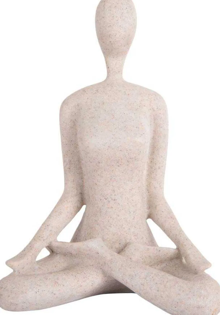 Statue en polyrésine Open Lotus (Gris clair)